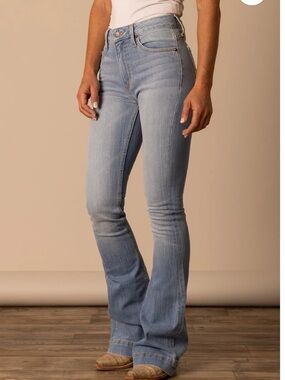 KIMES RANCH Women’s High-Rise Light Blue Flare Jeans - Jennifer